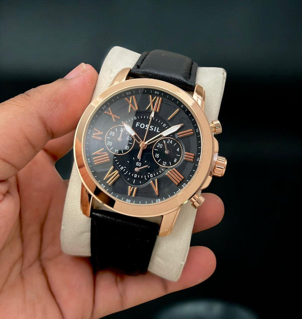 Fossil FS4812 Grant Chronograph Watch for Men – Premium Leather, 7A Quality, Budget Range