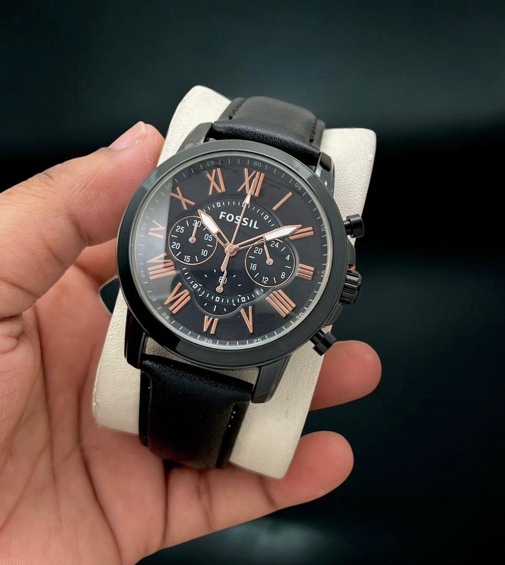 Fossil FS4812 Grant Chronograph Watch for Men – Premium Leather, 7A Quality, Budget Range